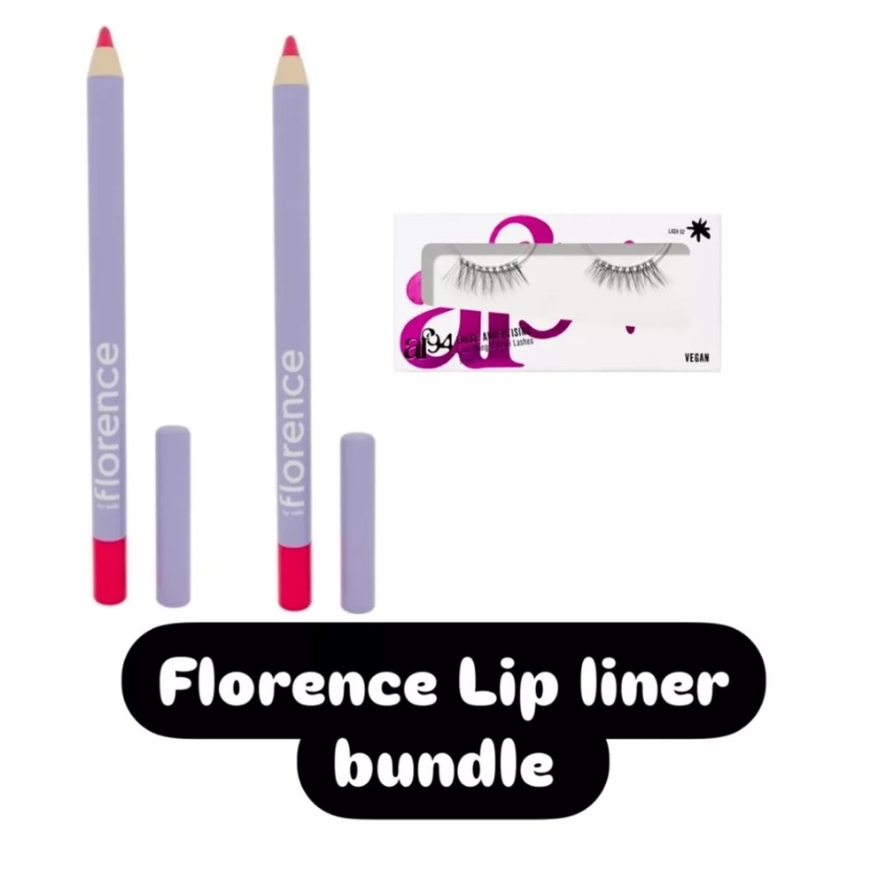 Bundle 3  Mark My Words Lip Liner#FLORENCE BY MILLSFierce (fuchsia)0.042oz Lashe